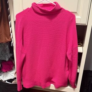 Chelsea & Theodore Vibrant Pink Cowl Neck Sweater